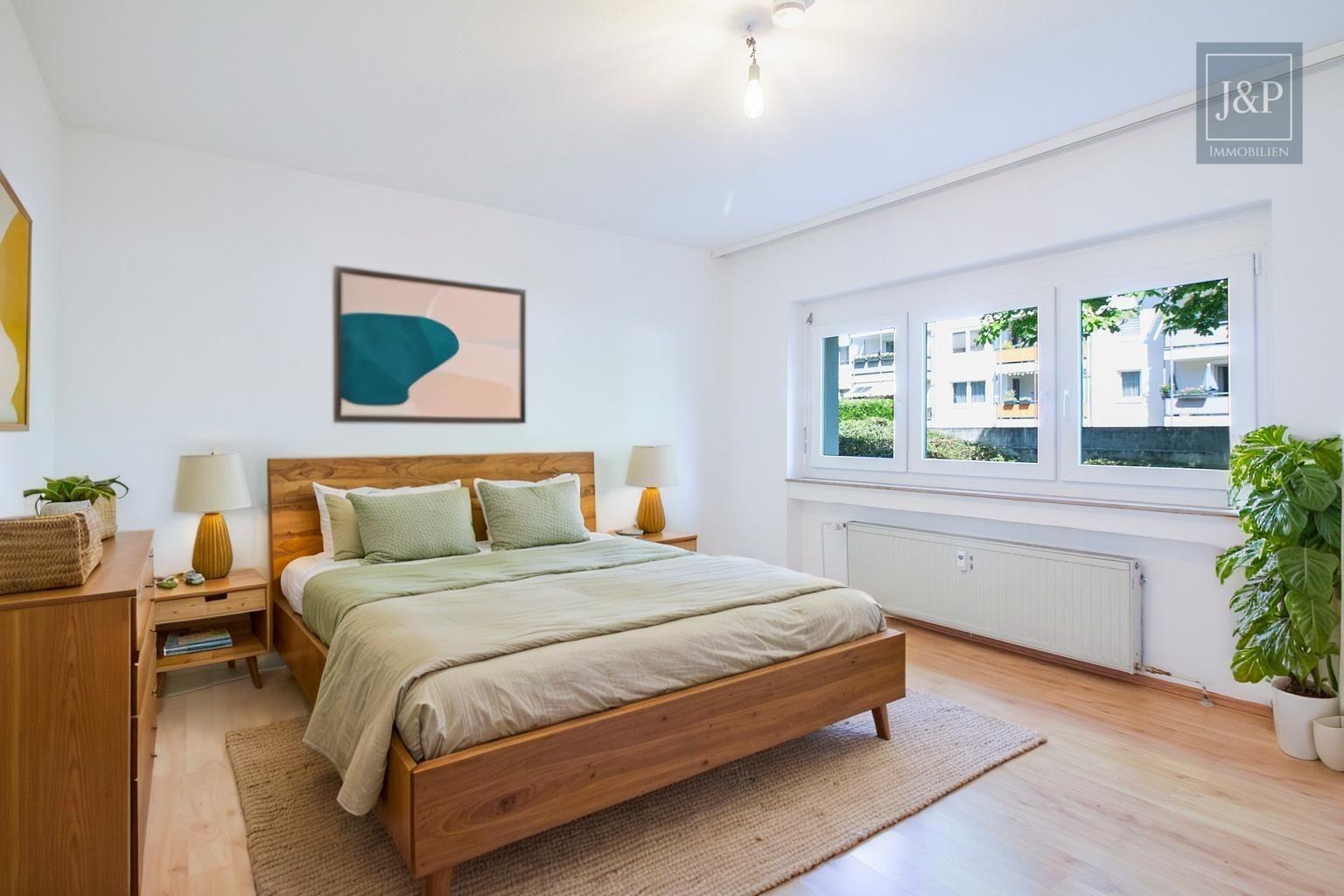 2017 sanierte Wohnanlage! Energieeffiziente und naturnahe 2-Zimmer-Wohnung mit großzügiger Terrasse! - Schlafzimmer (Beispiel)