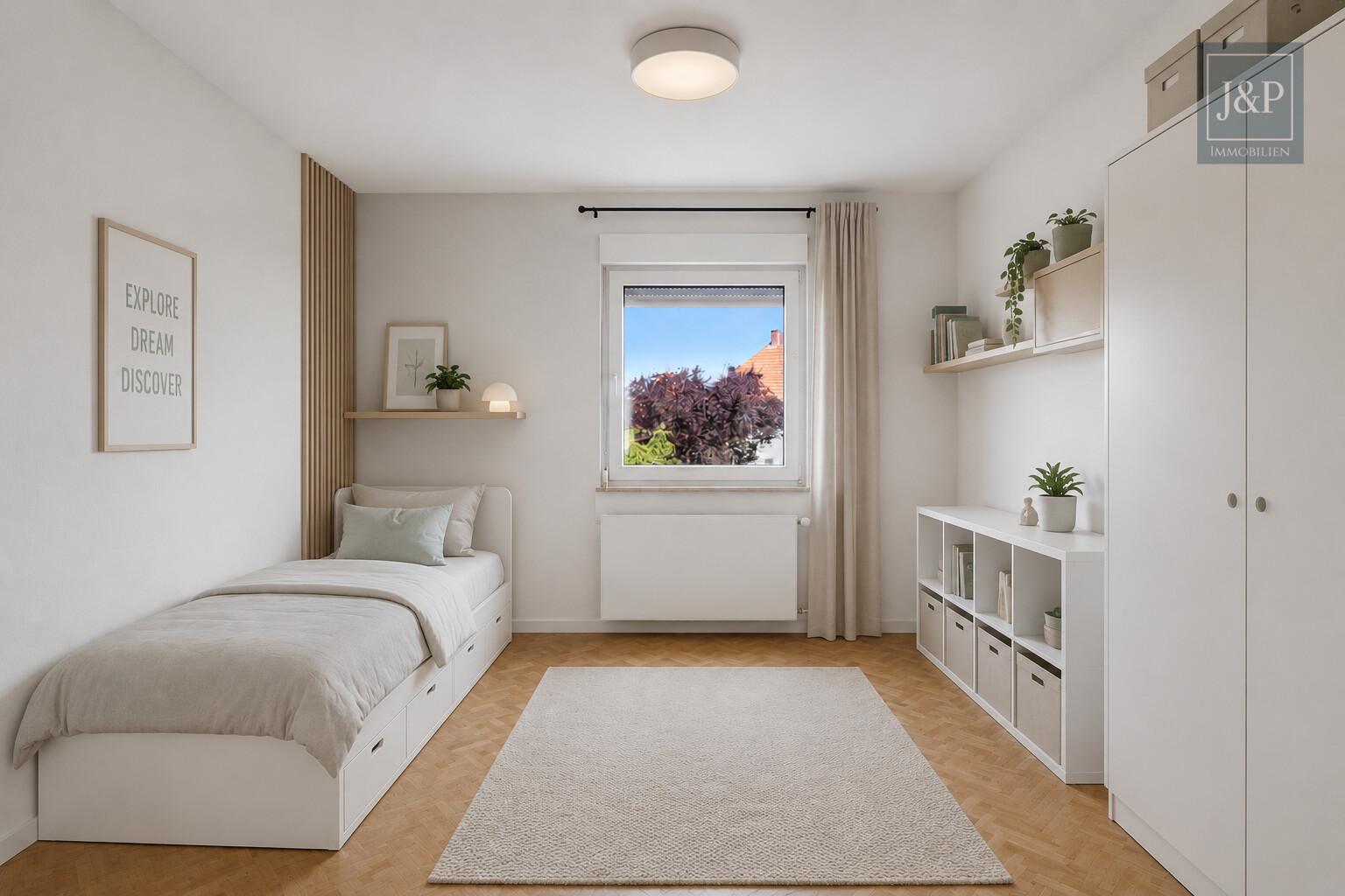 Charmantes Einfamilienhaus mit Traumgarten und Sauna in Rüsselsheim - Zimmer 1 OG KI überarbeitet