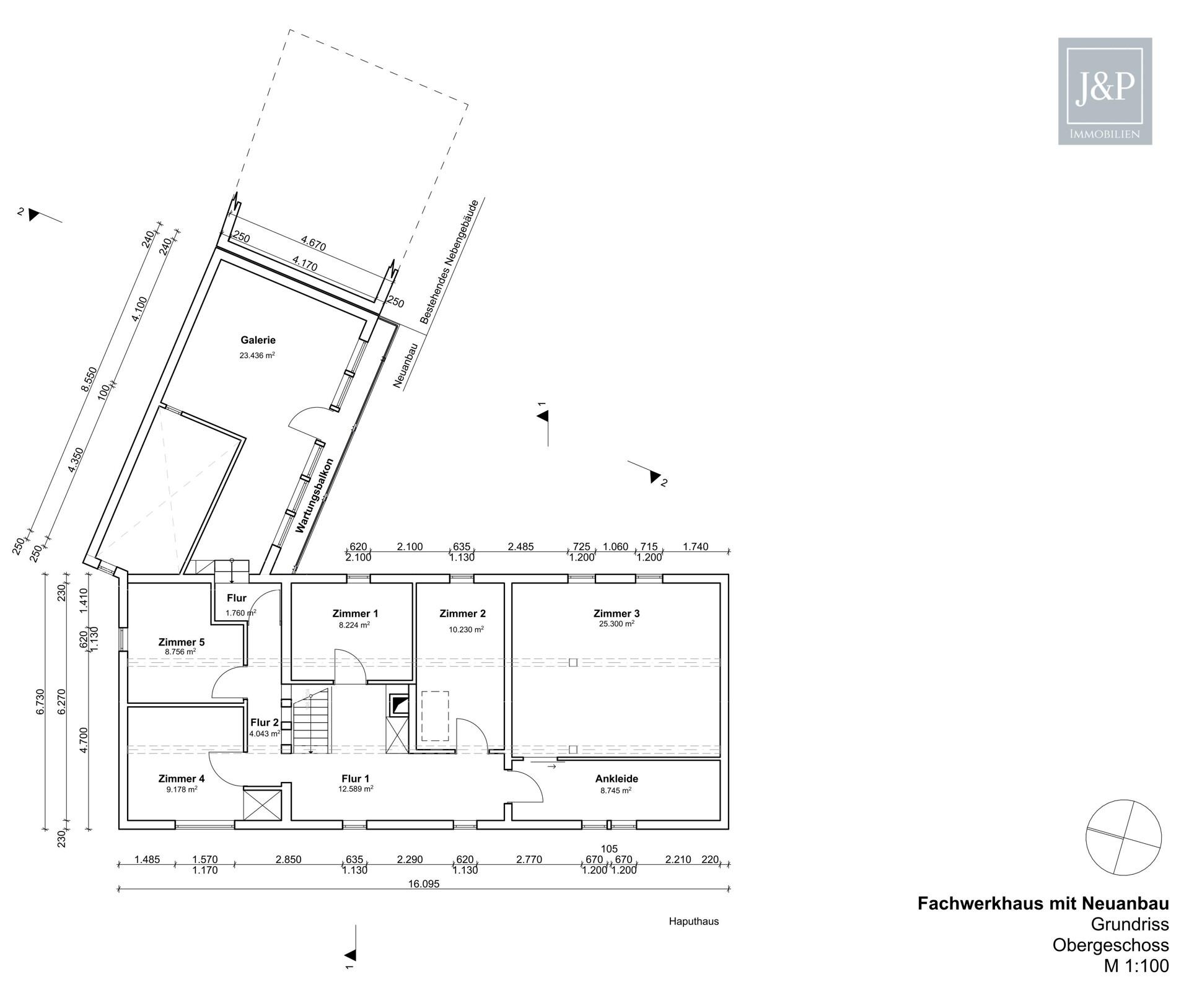 Viel Platz für Familie & Beruf: Fachwerkhaus mit Einliegerwohnung und Hof! - Grundriss Obergeschoss