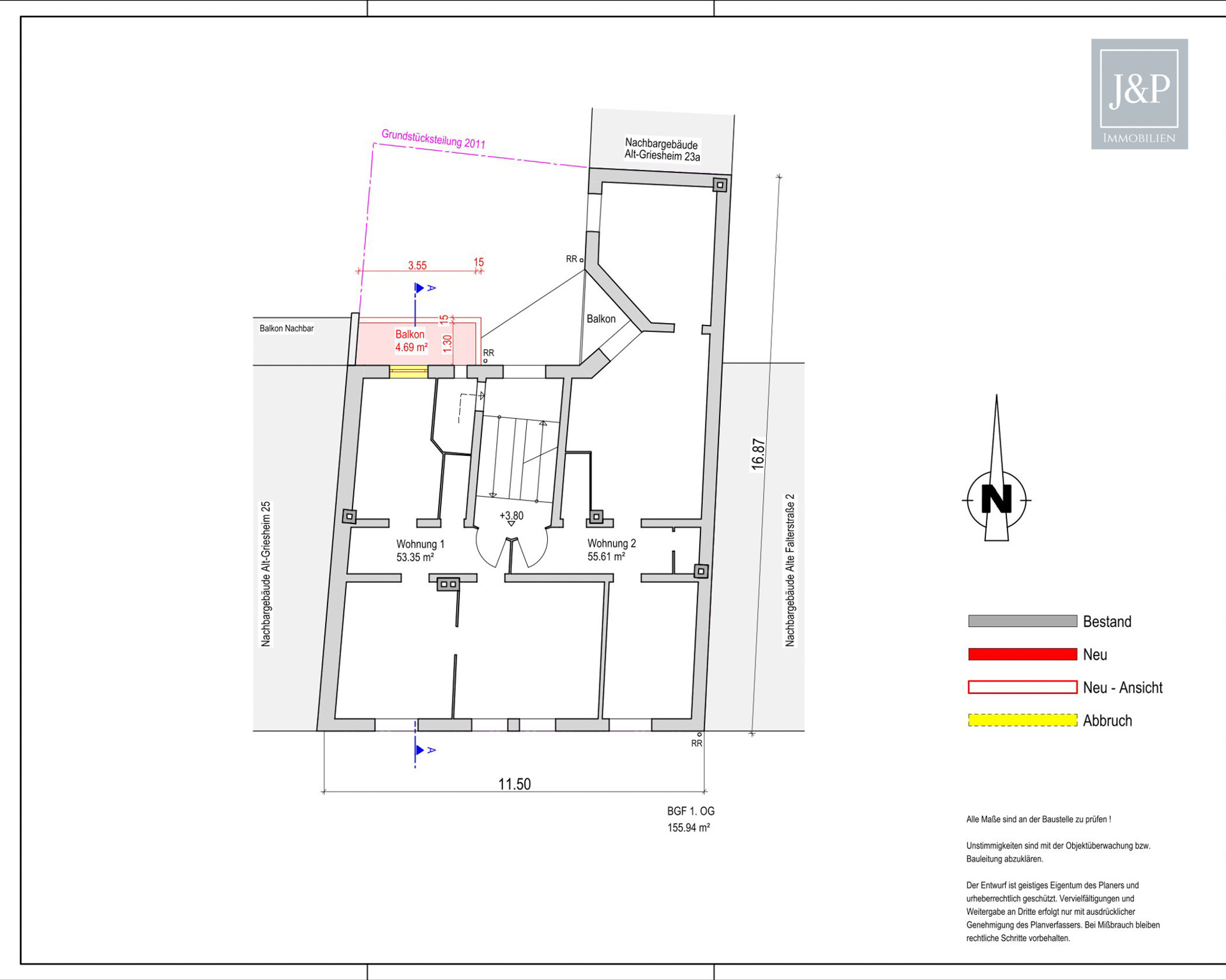 Saniertes Wohn- und Geschäftshaus mit Potenzial: Dachgeschossausbau bereits genehmigt! - Grundriss 1.OG