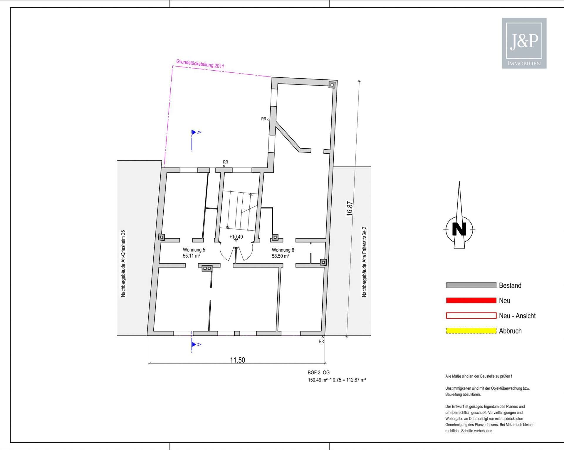 Saniertes Wohn- und Geschäftshaus mit Potenzial: Dachgeschossausbau bereits genehmigt! - Grundriss 3.OG
