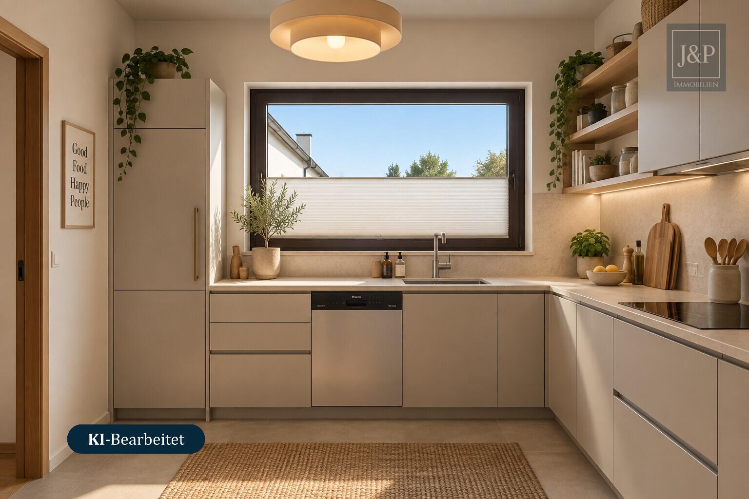 Traumhaftes Platzangebot für die ganze Familie: 230 m² Wohnkomfort mit Wintergarten, Balkon & Doppelgarage - Küche Gestaltungsidee KI generiert