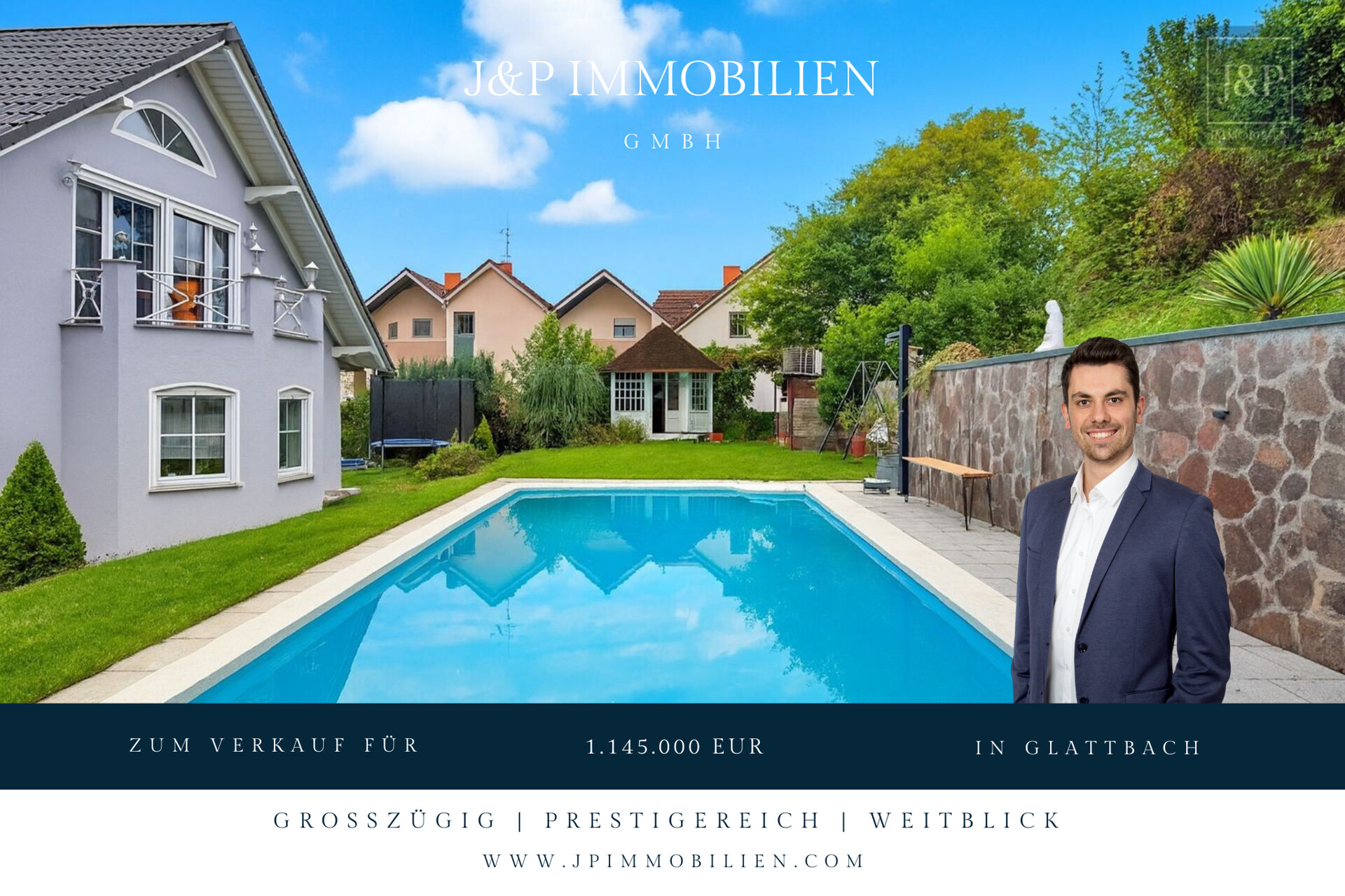 Ein - Zweifamilienhaus im Villenviertel von Glattbach. Gehobener Lebensstil am Waldrand - Titelbild