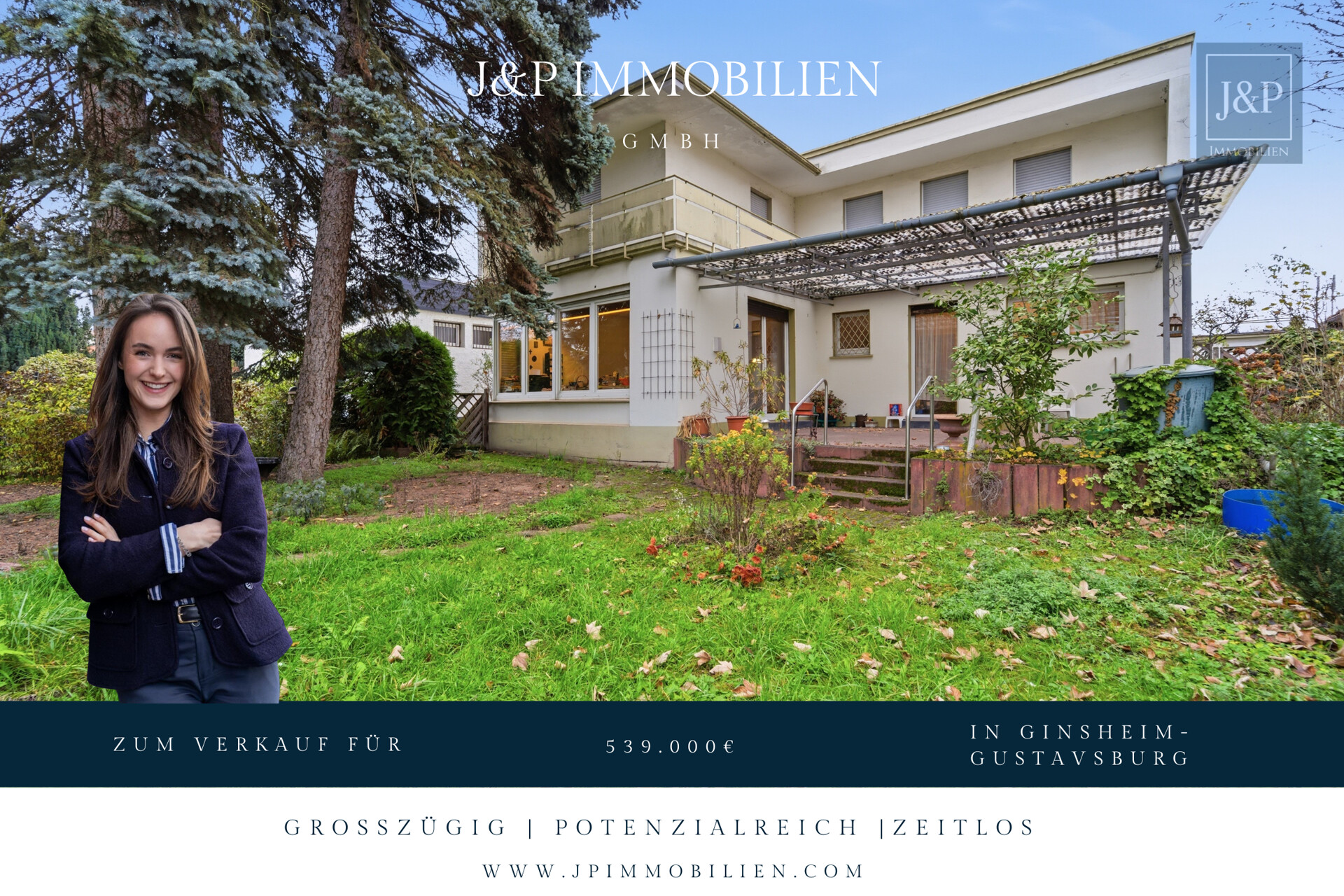 Zeitloses Einfamilienhaus mit großem Wohnbereich, Gartenblick & Balkon - Titelbild