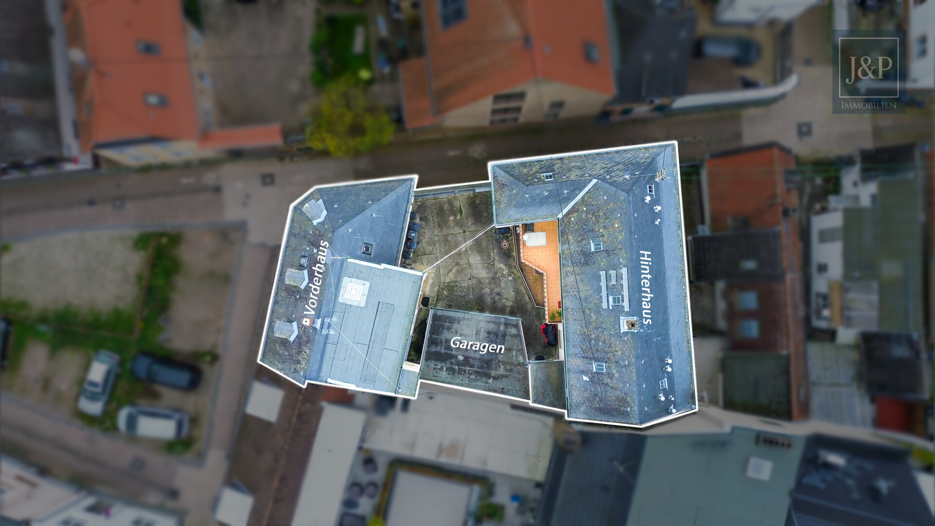 Zentral, voll-vermietet und vielseitig: Zwei Häuser in der Innenstadt von Schierstein! - Luftaufnahme