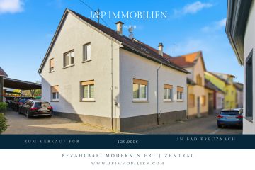 Ihr Eigenheim: Modernisiertes EFH mit Einliegerwohnung, großem Carport und eigenem Garten, 55627 Merxheim, Reihenendhaus