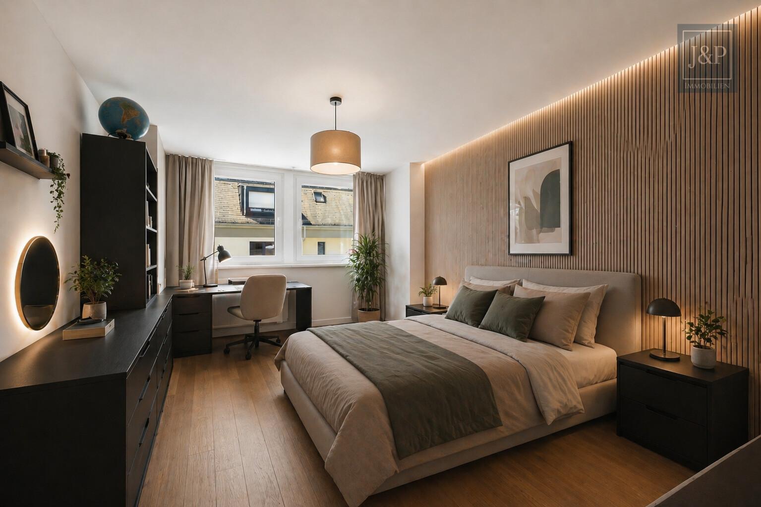 Großzügige 5-Zimmer-Wohnung in Wiesbaden – modernisiert mit Ausbaupotenzial & Garage - Schlafzimmer 2 KI Überarbeitet