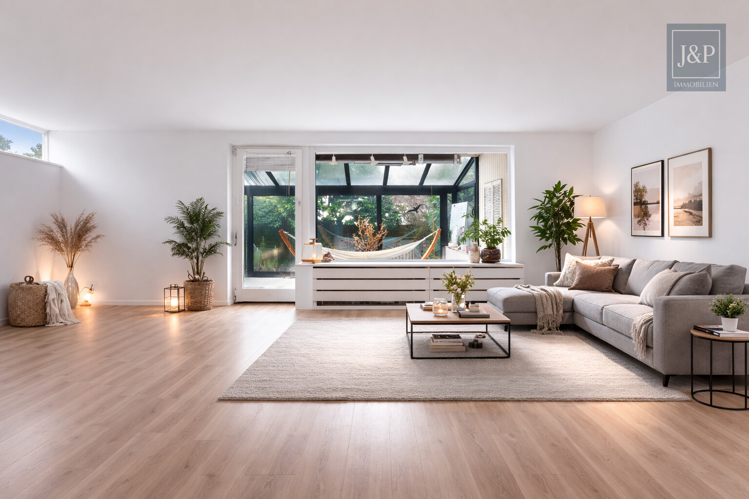 Seltene Gelegenheit: Sanierungsbedürftige DHH am Kapellenberg mit Blick auf Frankfurter Skyline - Wohnzimmer KI Überarbeitet