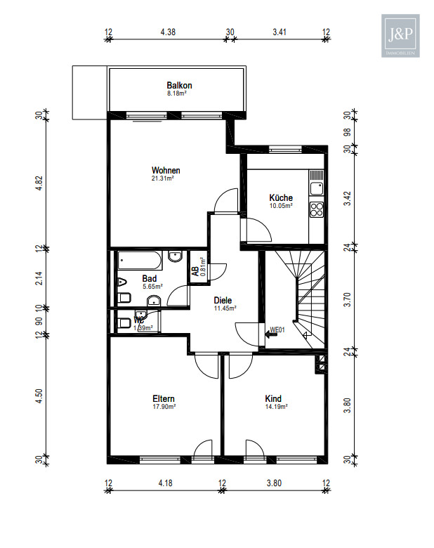 Starke Renditemöglichkeit in Frankfurt-Goldstein. Grundstück in Eigentum! Neuerrichtung 2009 - Obergeschooss