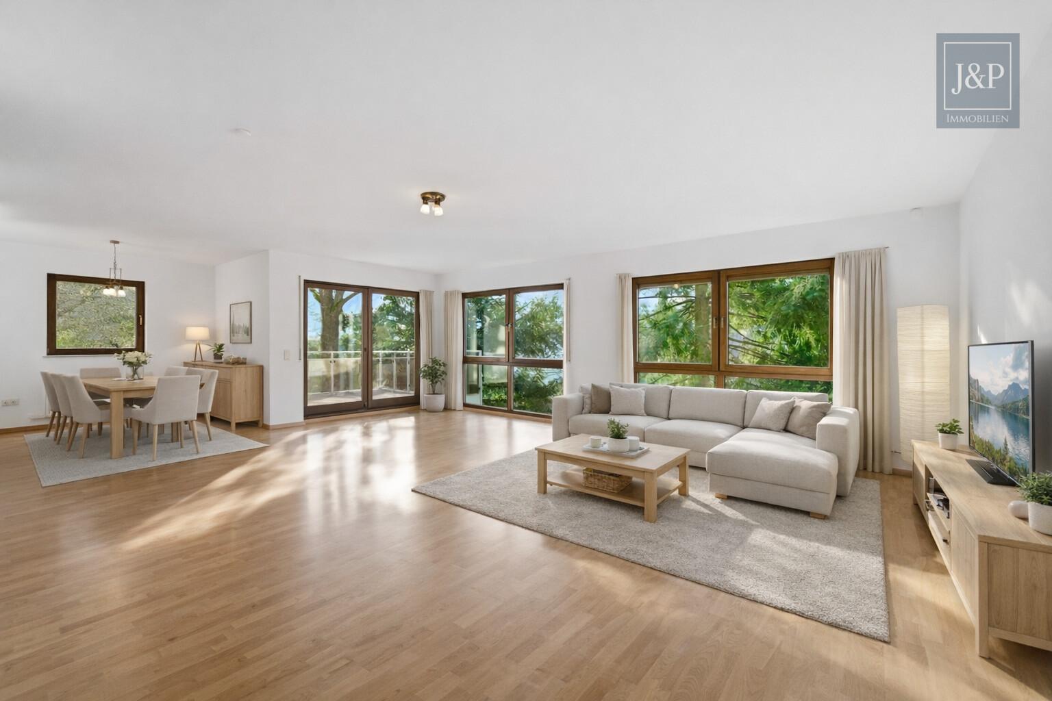 Wohnen mit Aussicht: Großzügiges Splitlevel-Haus mit Einliegerwohnung in Eppstein - Wohnzimmer KI-Generiert