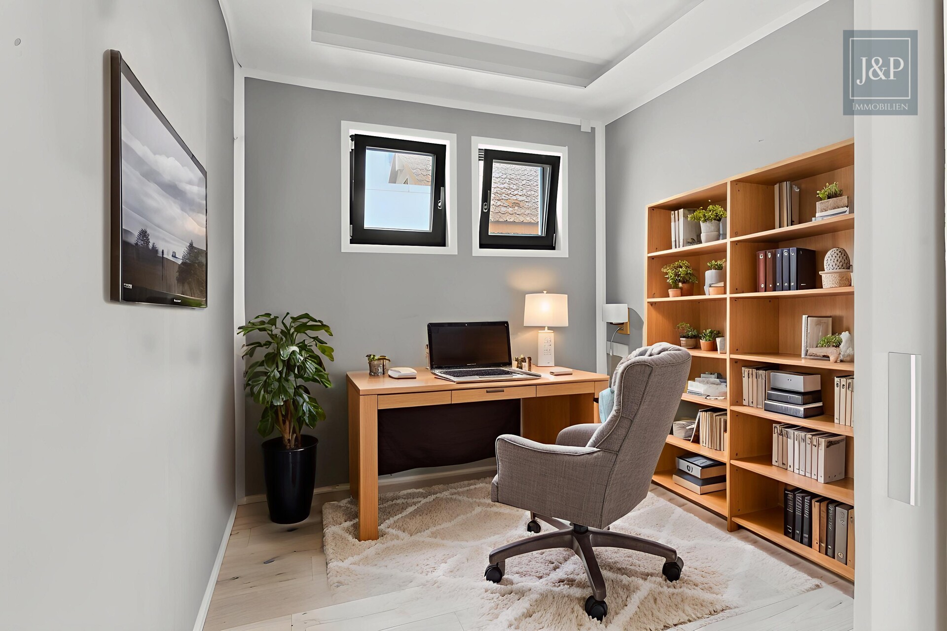 Weitblick ins Grüne - Luxuriöser Lebensstil mit traumhaftem Garten EFH mit ELW - OG Gäste /Arbeiten