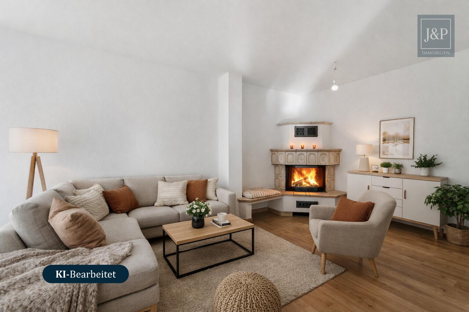 Mitten im Grünen: Großzügiges Splitlevel-Haus mit Einliegerwohnung in Eppstein - Kaminecke KI-Generiert