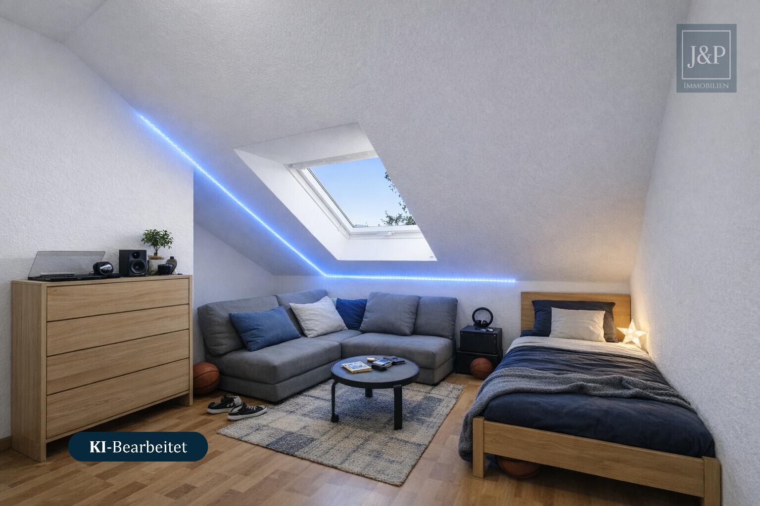 Mitten im Grünen: Großzügiges Splitlevel-Haus mit Einliegerwohnung in Eppstein - Kinderzimmer DG KI-Generiert
