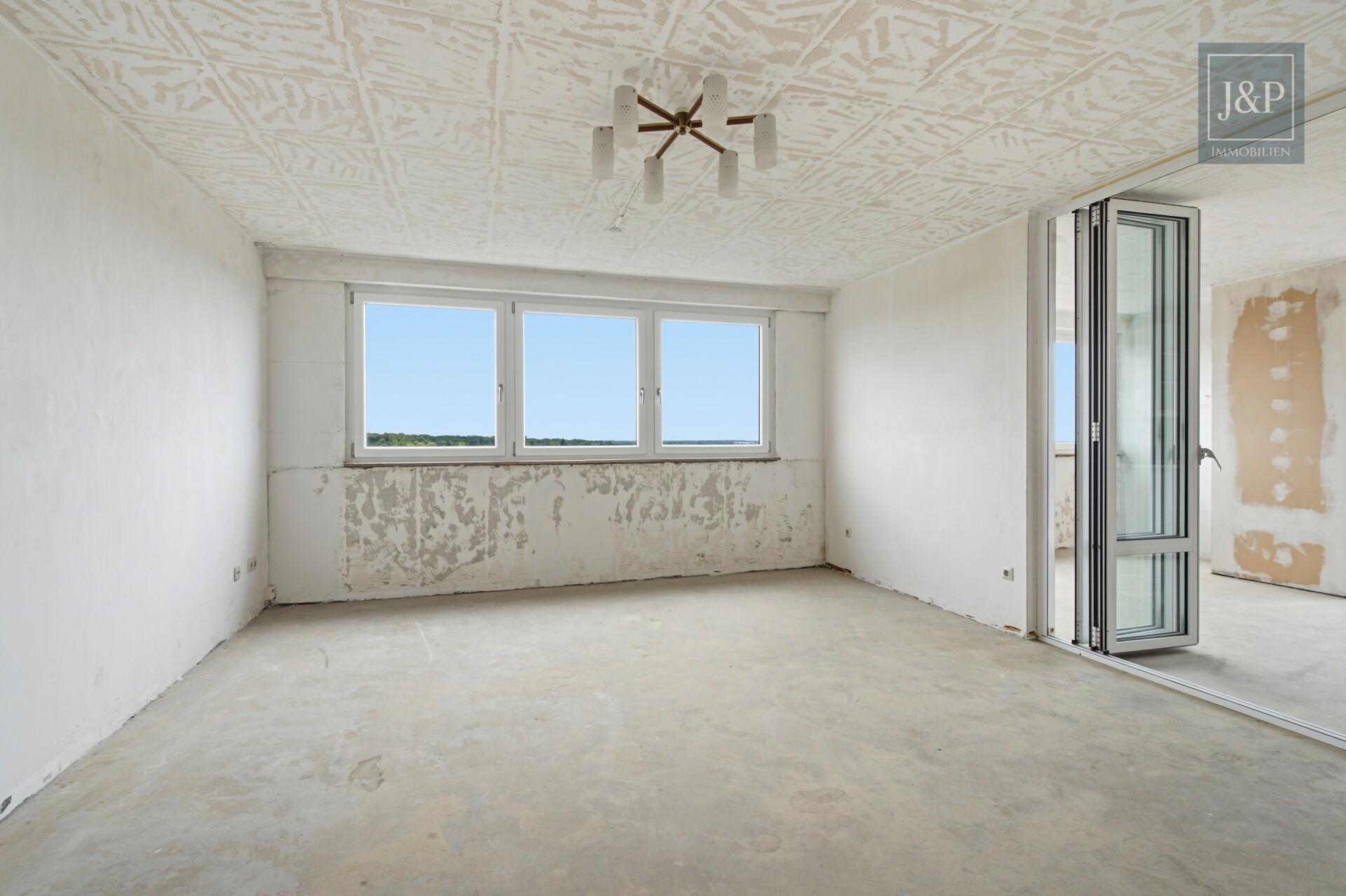 Beeindruckende Penthouse-Wohnung mit Skylineblick und zwei Terrassen! - Wohnzimmer