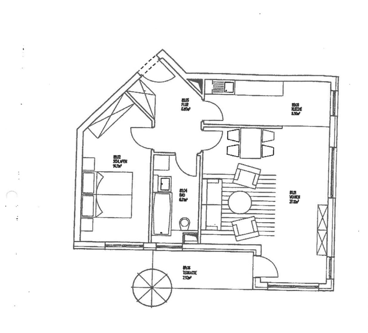 Gepflegte 2-Zimmer-Wohnung mit Terrasse – Ihr stilvolles Zuhause in grüner Umgebung! - Grundriss