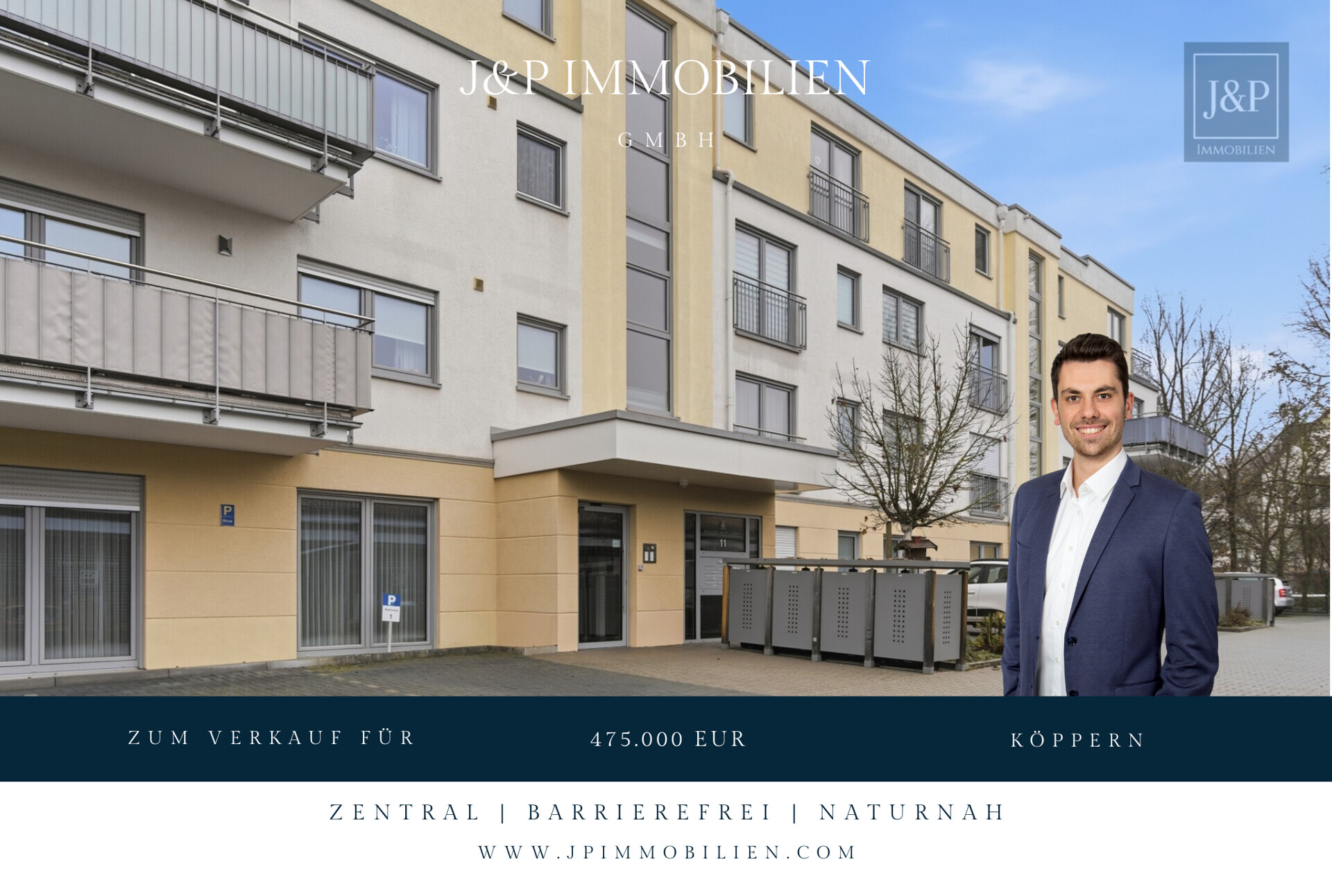 Barrierefreie 3-Zimmer-Wohnung mit Balkon, Carport & großen Räumen - Zentral & Naturnah - Titelbild