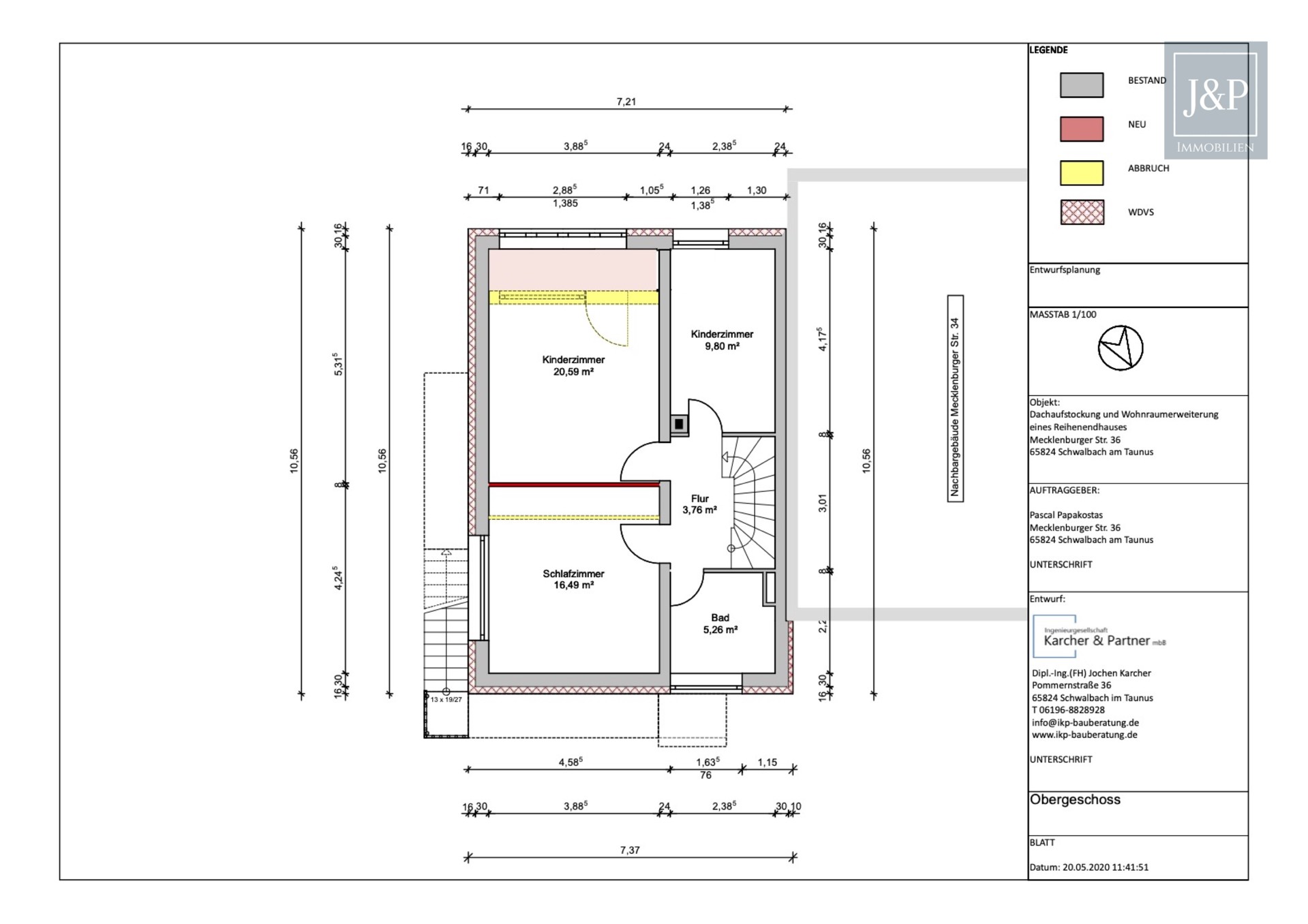 Wie neu & mit Potenzial: Modernes Endhaus mit vermietbarem OG (900 € mtl.) - Grundriss Obergeschoss