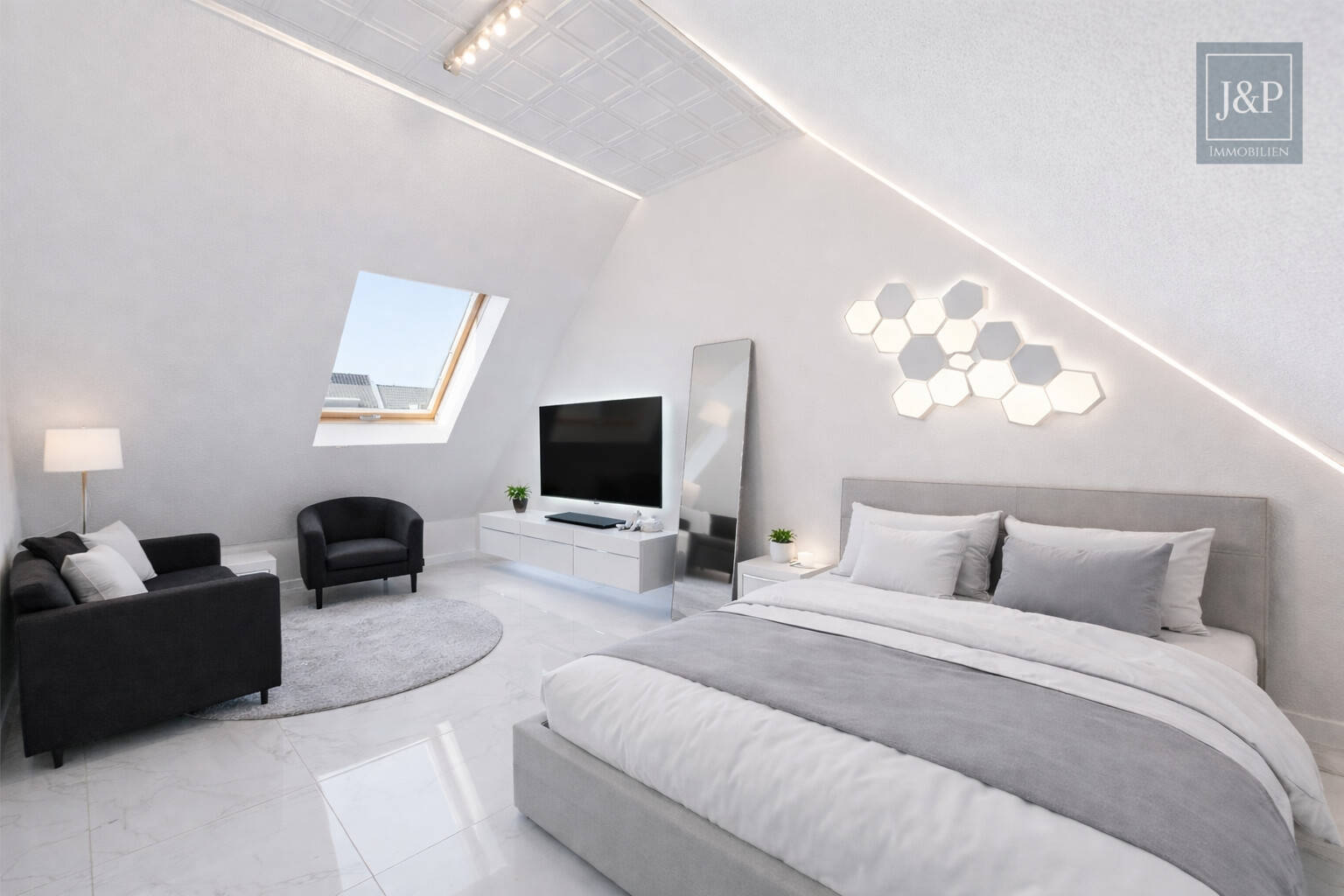 Familienfreundliches Reihenhaus mit Wintergarten & Balkon in ruhiger Anliegerstraße - Schlafzimmer 3 KI Überarbeitet