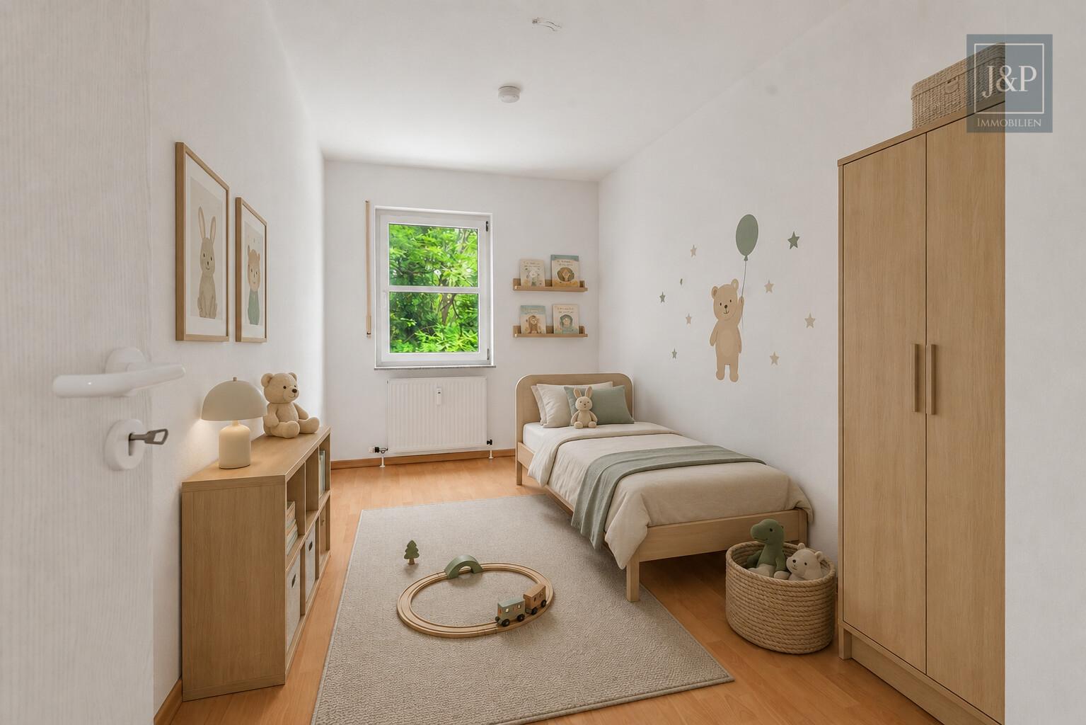 Bücherwohnung in schöner Wohnanlage direkt am Wald. - Gartenstück & TG-Stellplatz in Neuenhain - Kinderzimmer