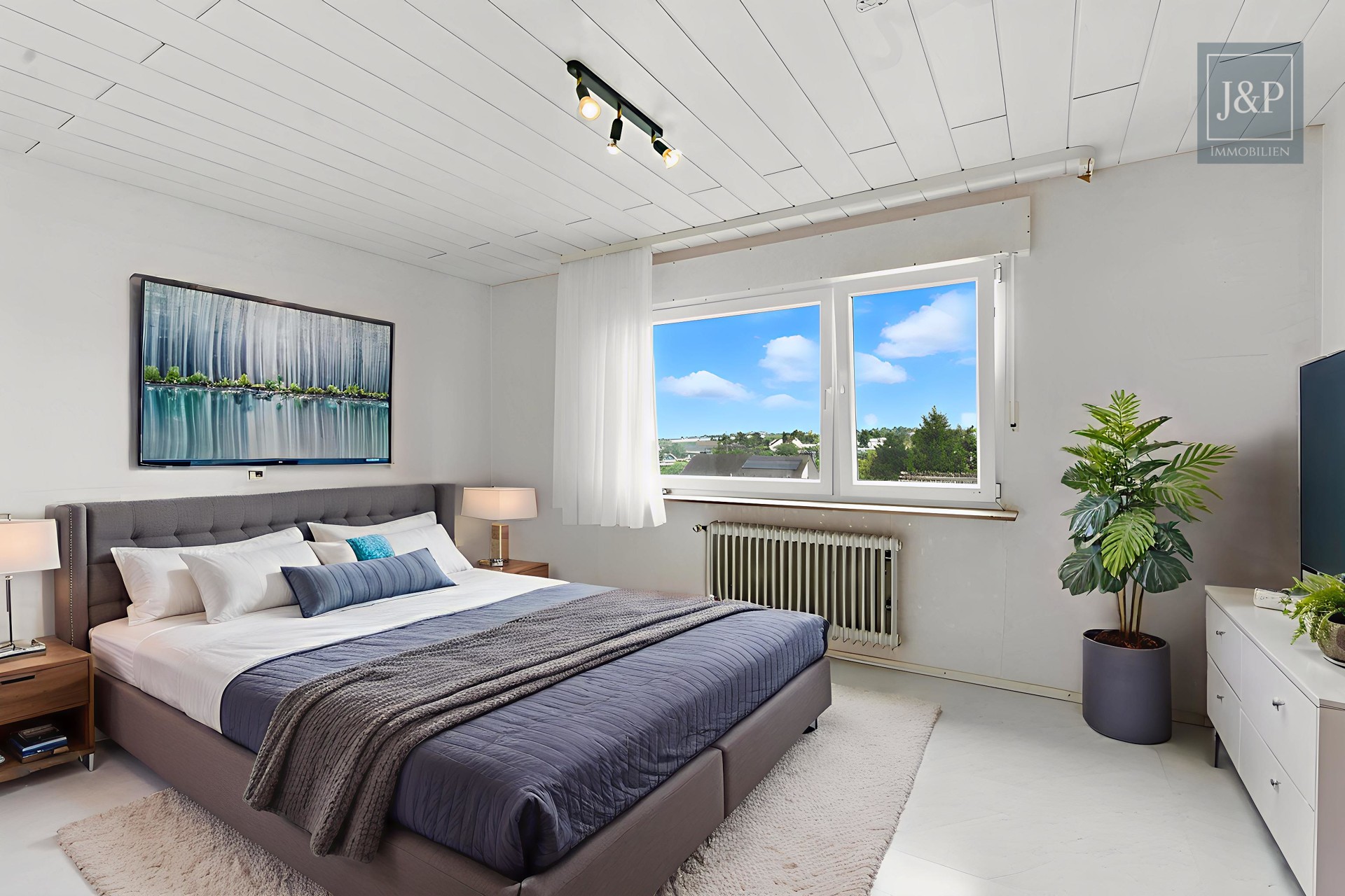 Wohnen auf einer Etage! EFH mit super Aussicht + Souterraineinheit & Ausbaureserve in Finthen - Schlafzimmer 2