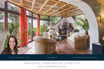 Reserviert! Zeitlose Eleganz der 70er: weitläufiger Bungalow mit Wintergarten-Oase und offenem Kamin, 91097 Oberreichenbach, Bungalow