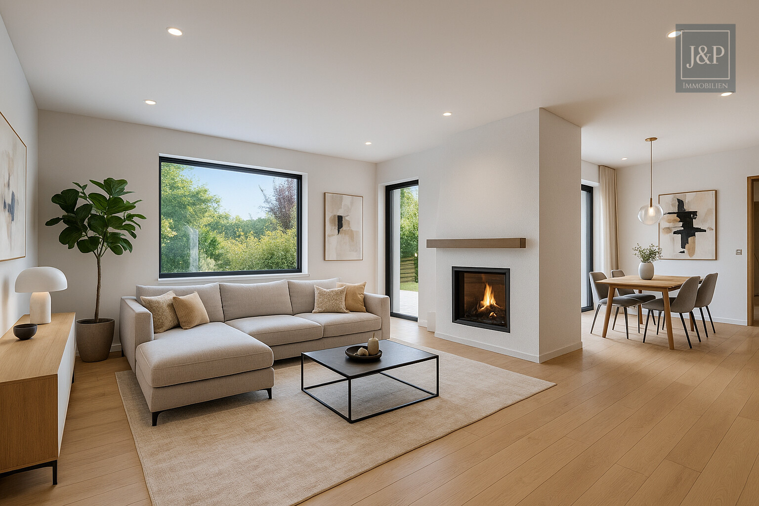 Renovierungsbedürftiges Einfamilienhaus mit 200 m² Wohnfläche, großem Garten & Feldrandlage - Wohn/Essbereich (KI-Renoviert)