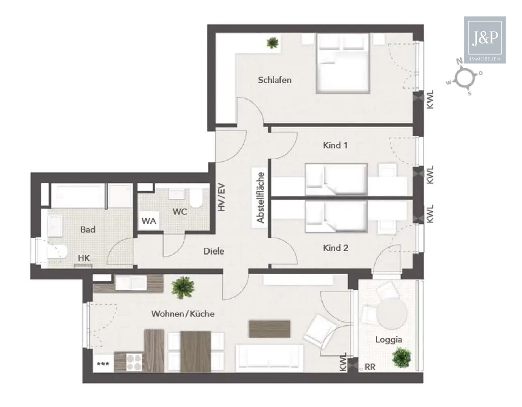 Dachgeschosswohnung in Haar - Grundriss