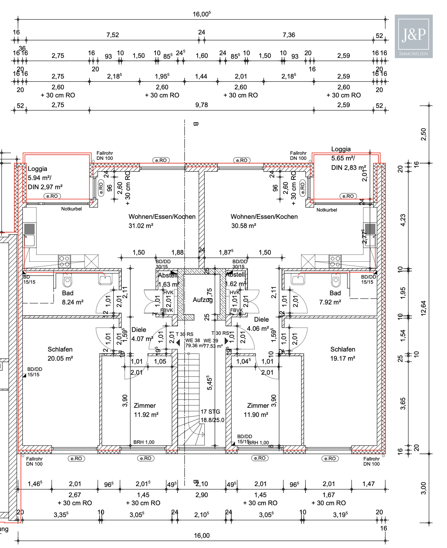 Lichtdurchflutete 3-Zimmer-Neubauwohnung mit Fußbodenheizung & großem Balkon in Rödelheim - Grundriss