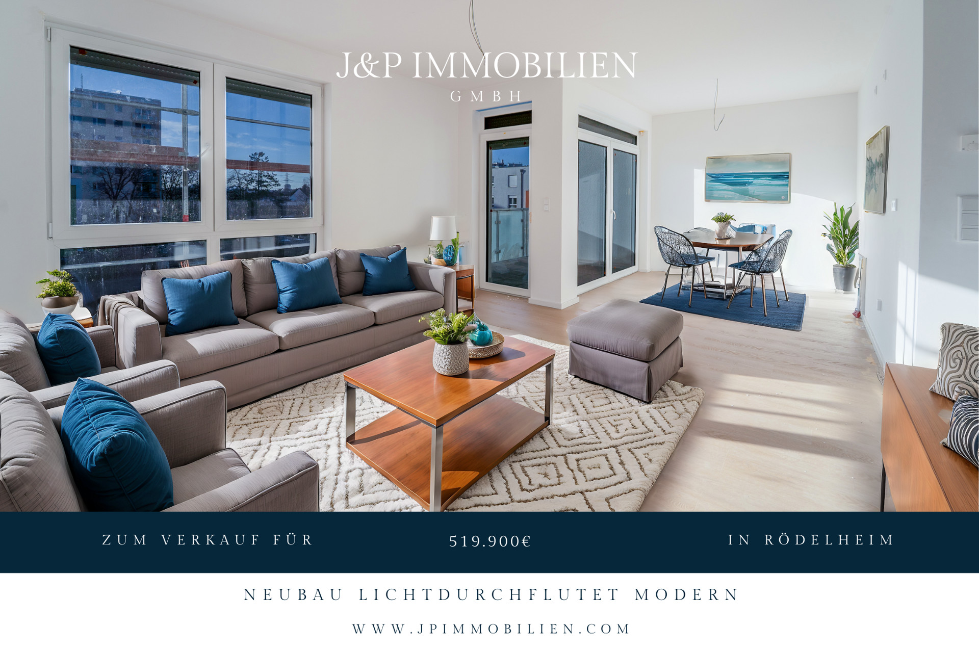 Lichtdurchflutete 3-Zimmer-Neubauwohnung mit Fußbodenheizung & großem Balkon in Rödelheim - Titelbild