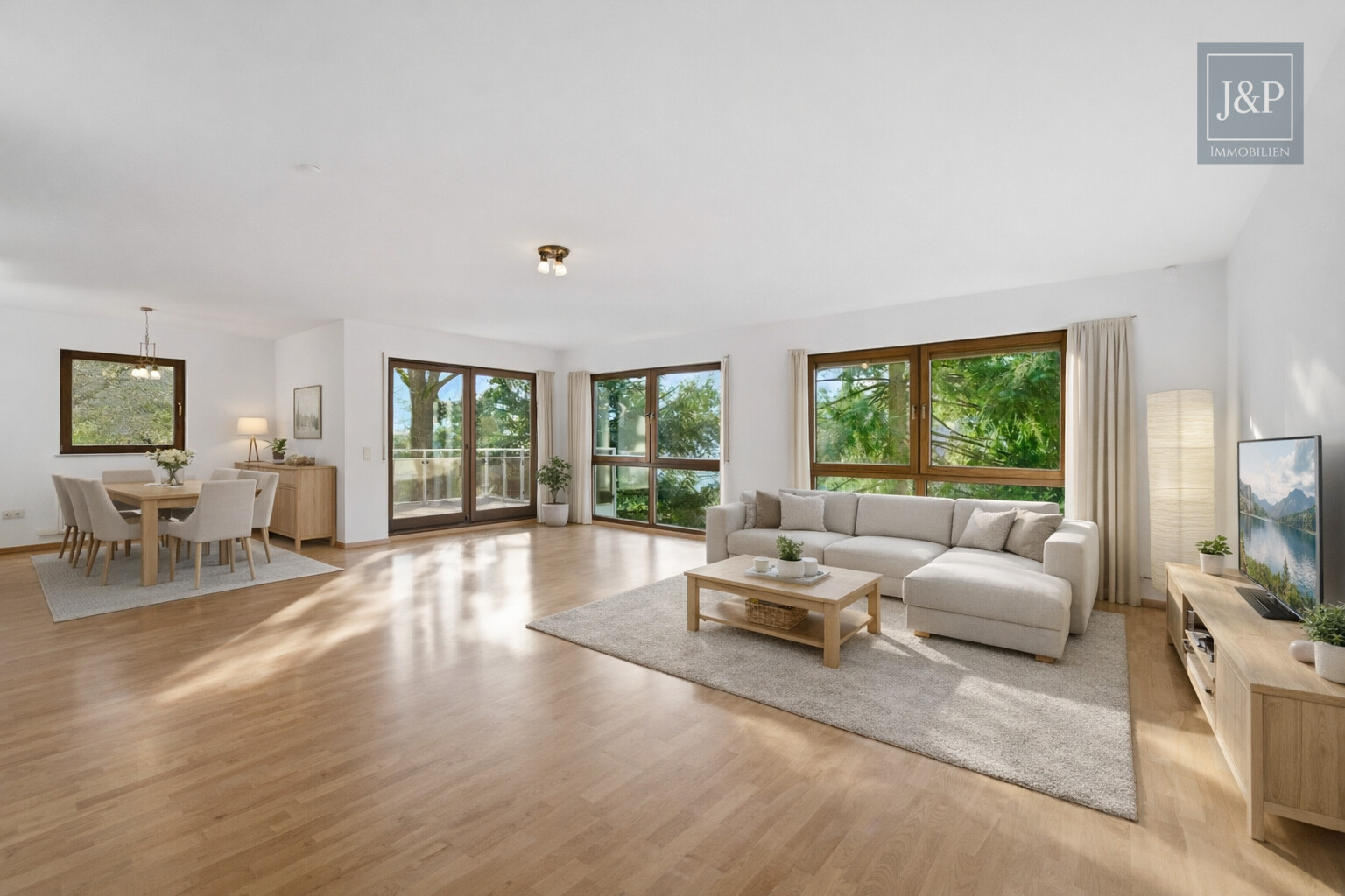 Wohnen mit Aussicht: Großzügiges Splitlevel-Haus mit Einliegerwohnung in Eppstein - Wohnzimmer KI-Generiert