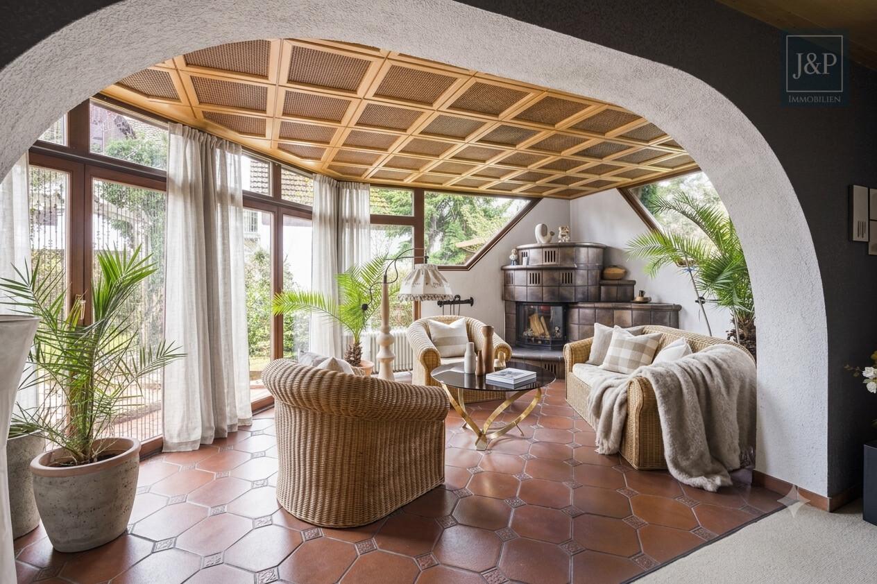 Seltene Gelegenheit: Zeitloser 70er-Jahre-Bungalow mit Wintergarten & offenem Kamin - Visualisierung_Wintergarten