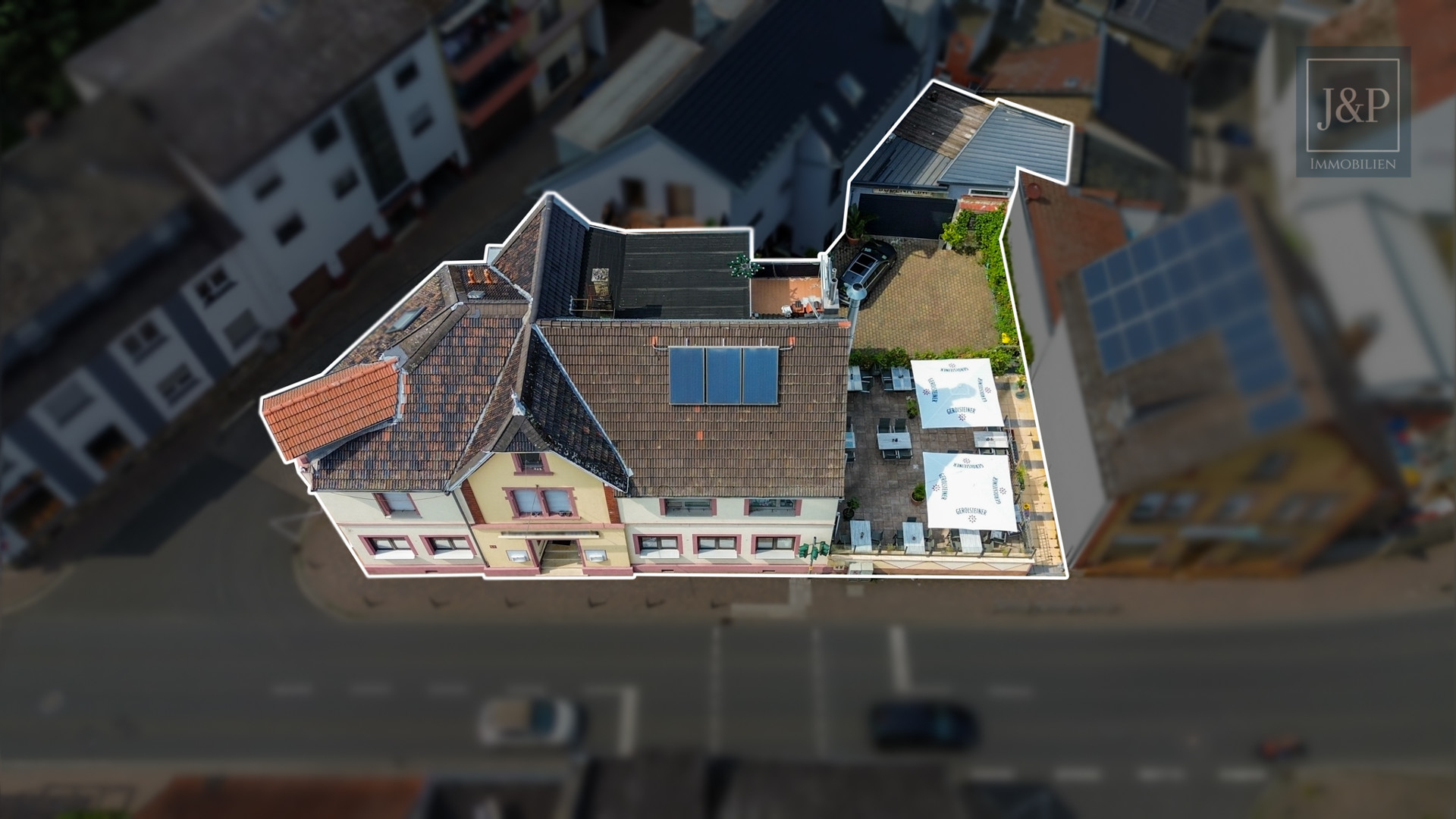 Attraktive Kapitalanlage in bester Innenstadtlage von Budenheim mit zusätzlichem Bauplatz! - Luftaufnahme