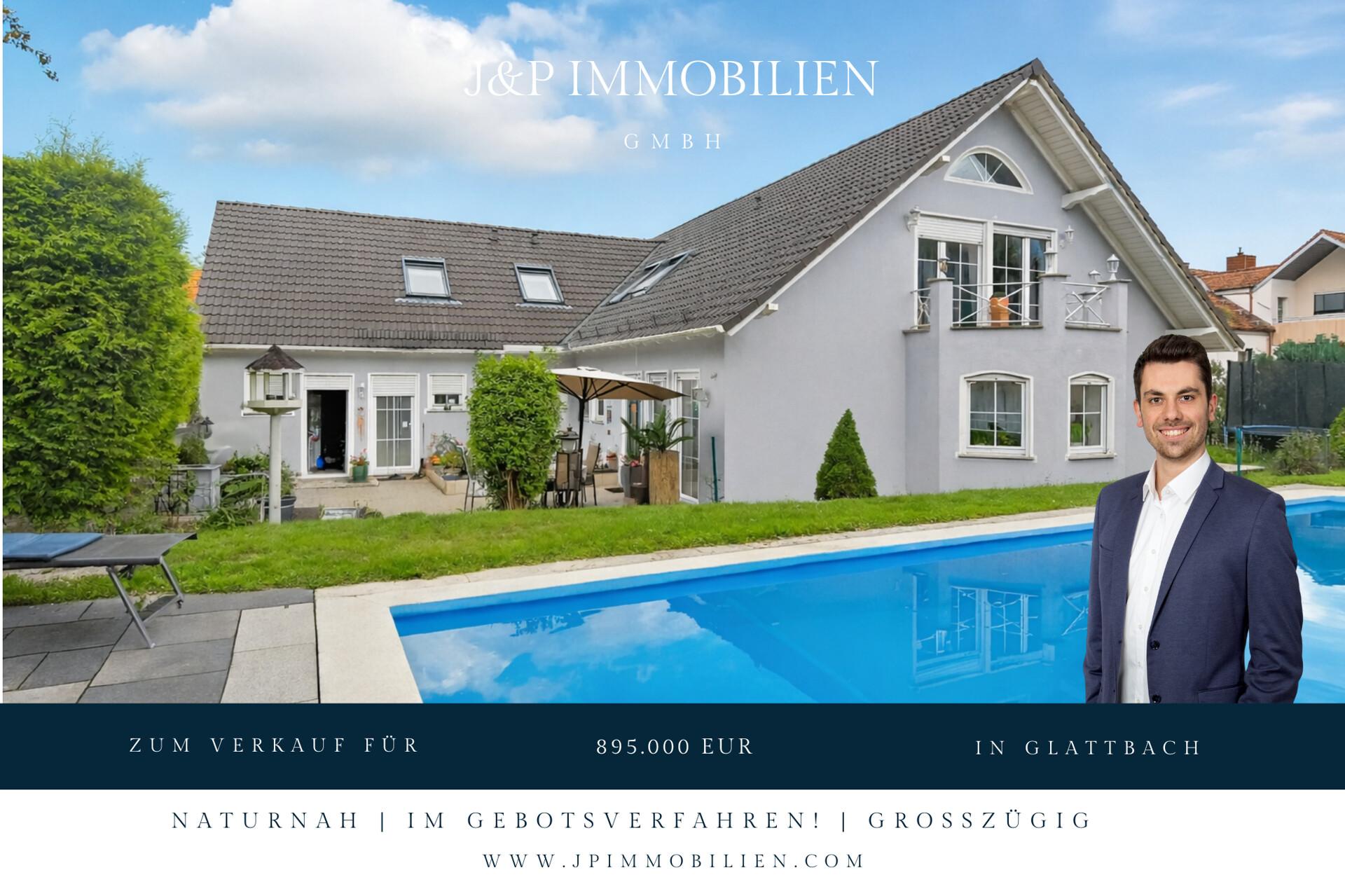 Einmalige Gelegenheit! Ihr Anwesen im Villenviertel von Glattbach. Einliegerwohnung & Waldnähe - Titelbild