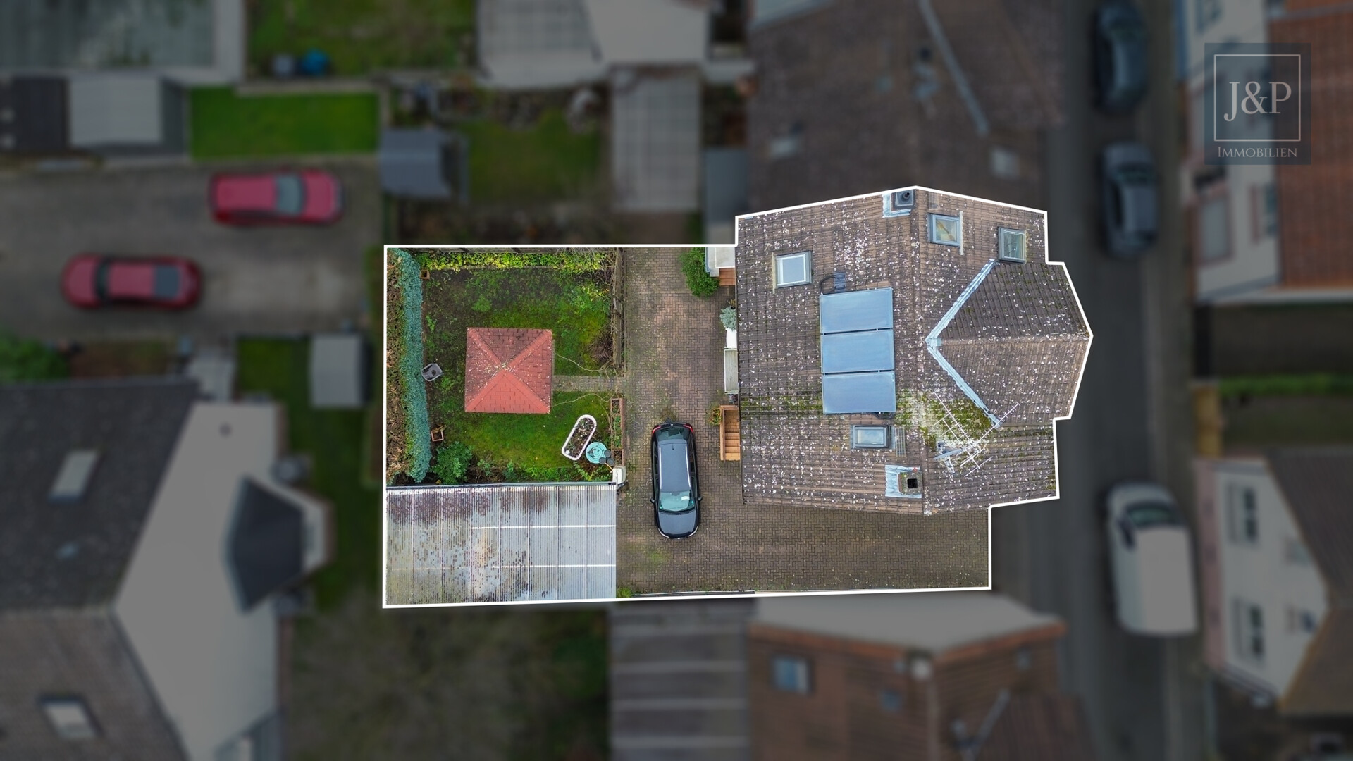 Familienfreundliche Doppelhaushälfte mit Westterrasse, Garten & Wallbox! - Luftaufnahme