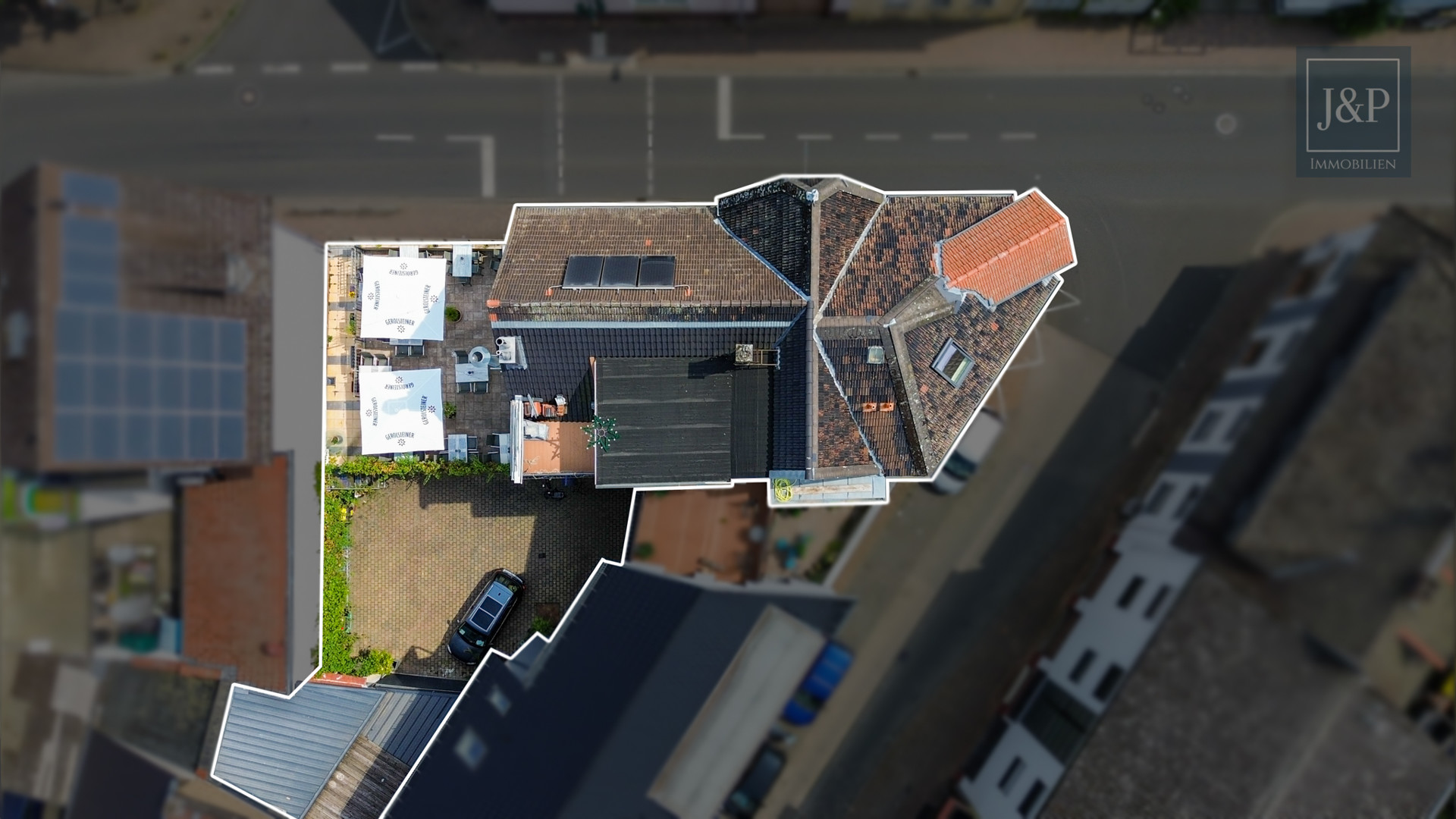 Attraktive Kapitalanlage in bester Innenstadtlage von Budenheim mit zusätzlichem Bauplatz! - Luftaufnahme
