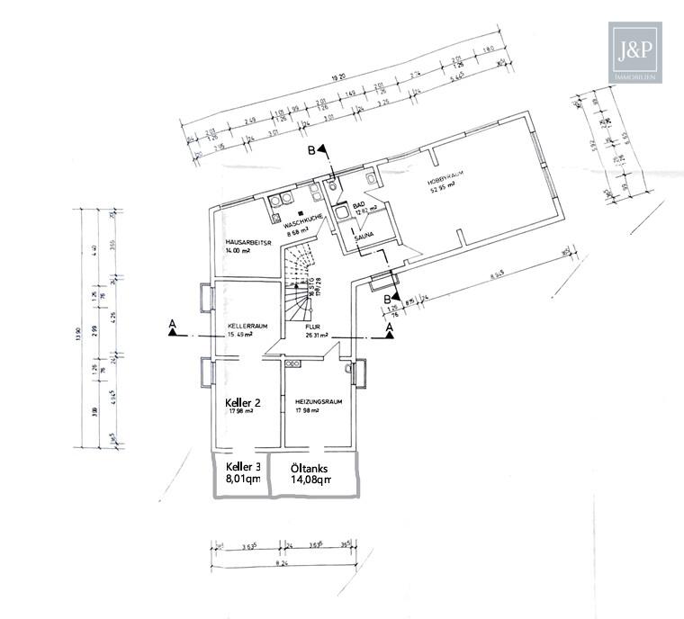 Anwesen mit besonderer Architektur, Wärmepumpe und Weitblick! Inkl. Praxis- oder Geschäftsräume! - Grundriss UG Neu-Anspach