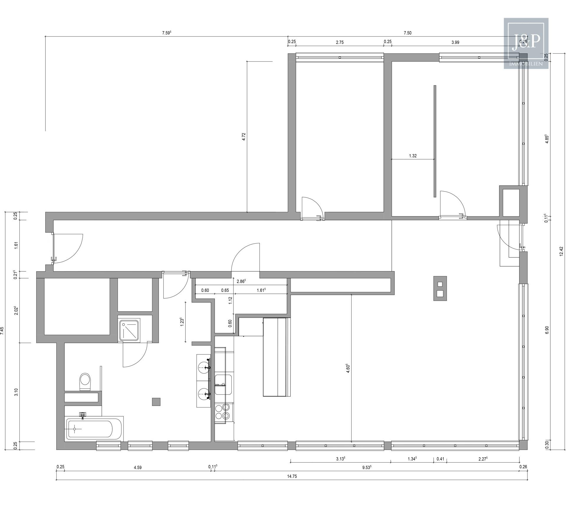 Luxus über den Dächern Eschborns - exklusives Architekten-Penthouse mit spektakulärem Ausblick - Grundriss