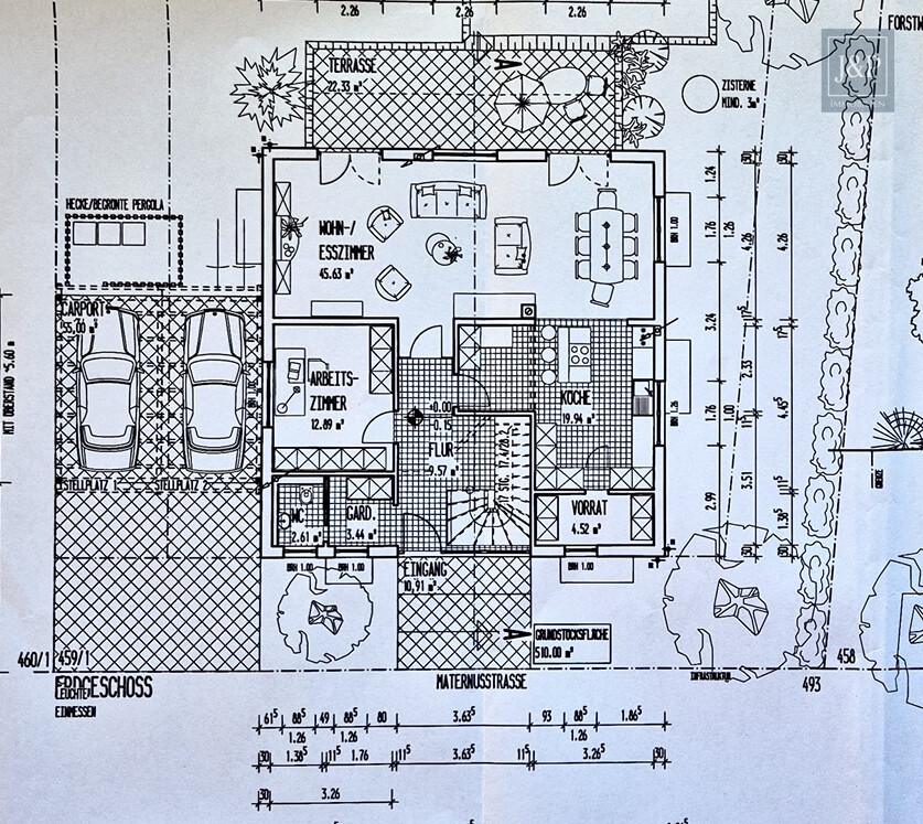 Luxuriöses EFH im Neubaugebiet von Crumstadt: Familientraum mit Weinkeller & große Empore - Grundriss EG