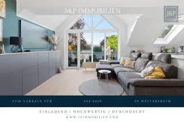 Lichtdurchflutete Maisonette | Kamin, Balkon und Tiefgaragenstellplatz | Zentral in Hattersheim, 65795 Hattersheim, Maisonettewohnung