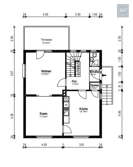 Einfamilienhaus mit großen Zimmern, Keller & großem Garten in guter Lage - EG Erz